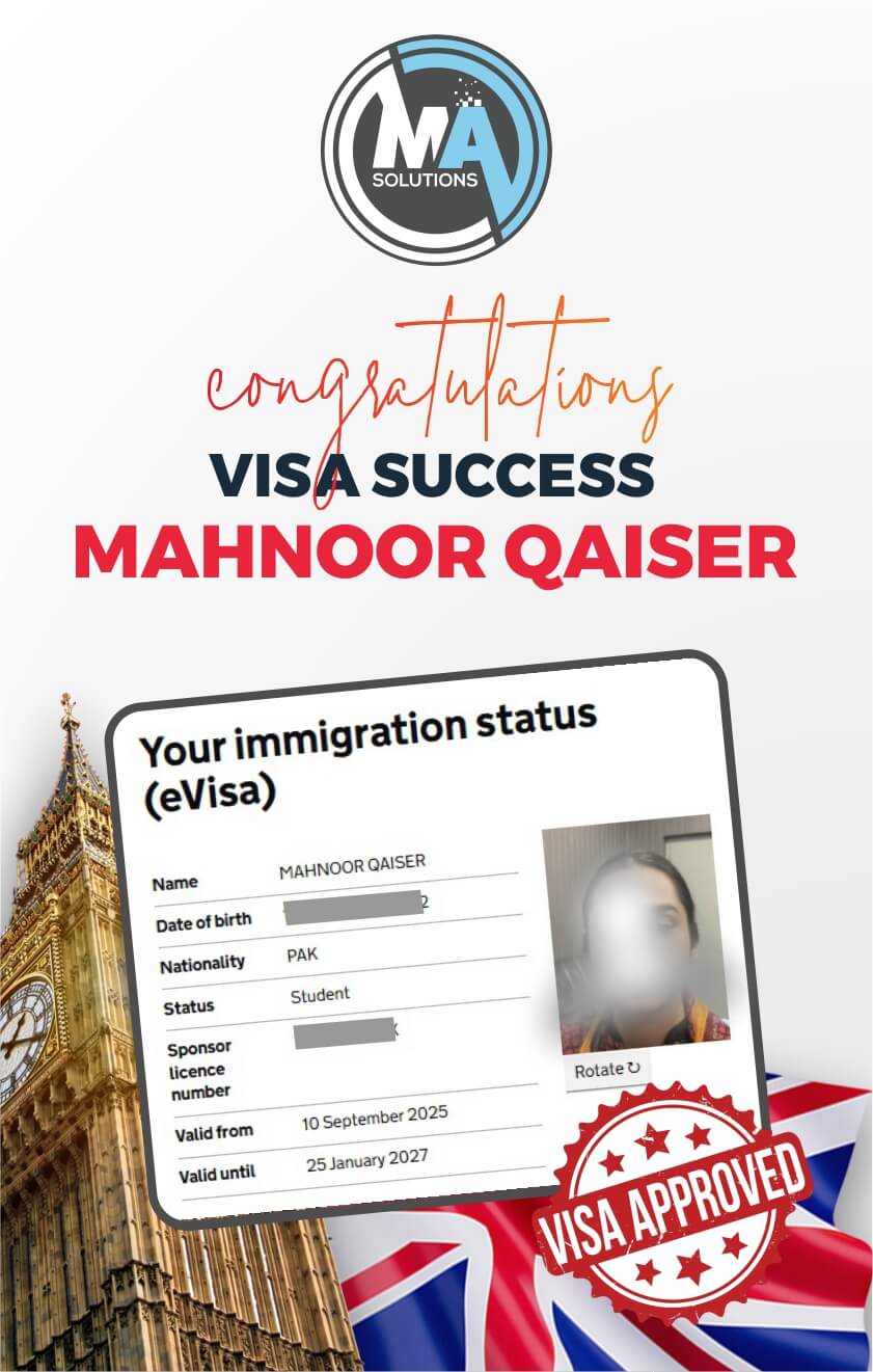 Success Stories MA Solutions Mirpur UK Students Visa 7
